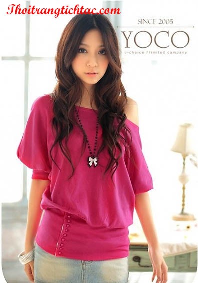 ao thun nu lech vay ca tinh