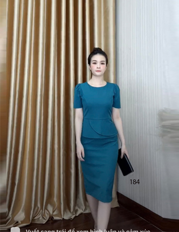 Đầm body eo peplum cực sang - D184