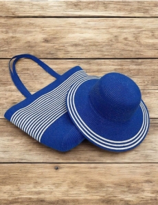 Conbo túi nón sắc màu Xanh coban có viền trắng - E791