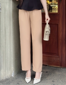 Quần ống suông gọn Trượt ý màu Da - E806