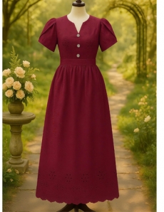 Đầm maxi Xô thêu  màu Đỏ- E896