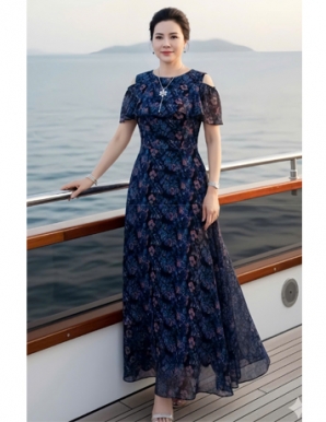 Đầm Maxi  Bông Đen - F031