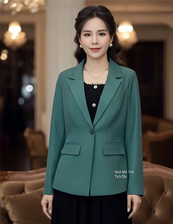 Áo khoác vest màu xanh - F134