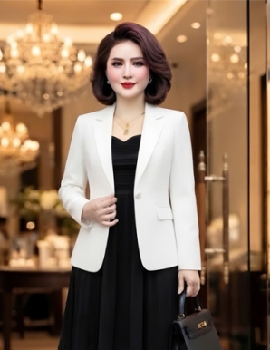 Áo khoác vest màu trắng - F400
