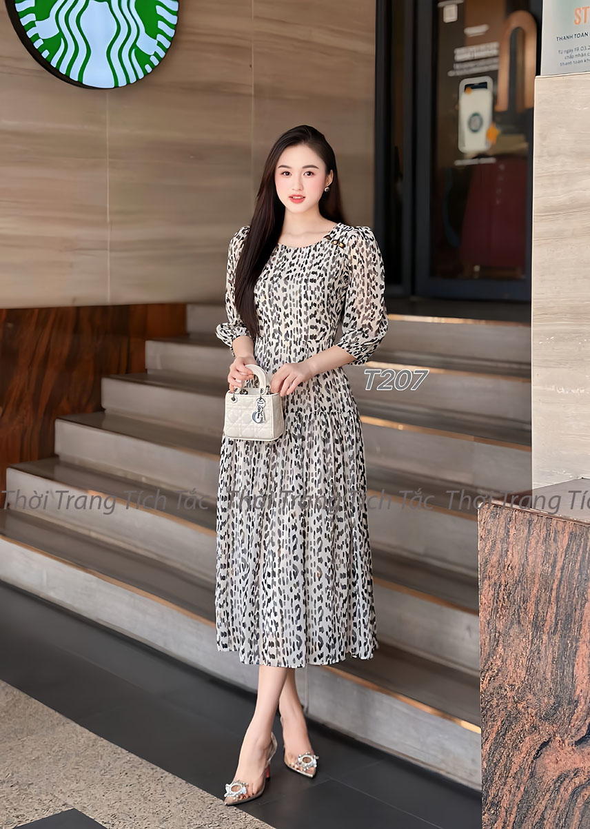 Dam xoe nhe chan beo hoa tiet beo mau kem e207-ngan 2