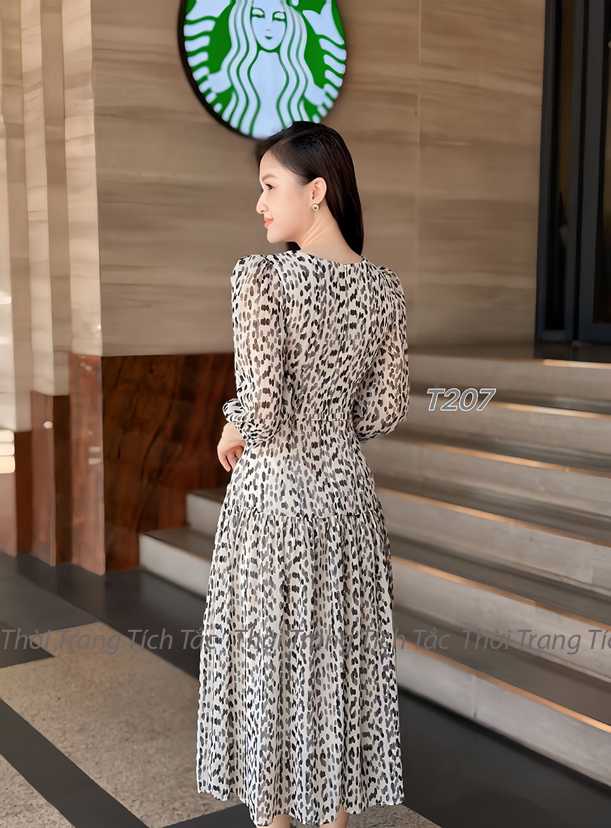Dam xoe nhe chan beo hoa tiet beo mau kem e207-ngan 4