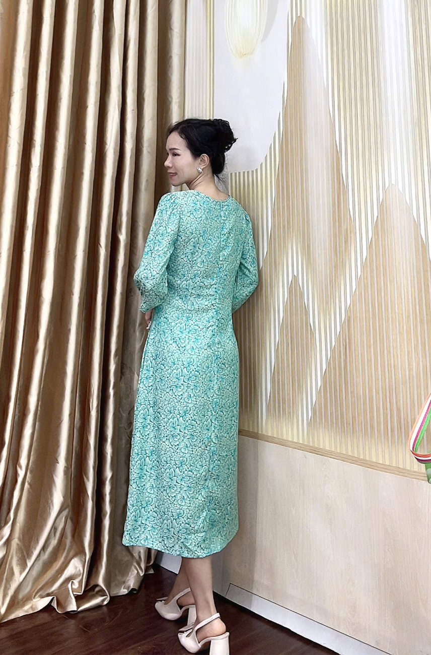 Dam suong lua vai dinh nut mau xanh e786 8