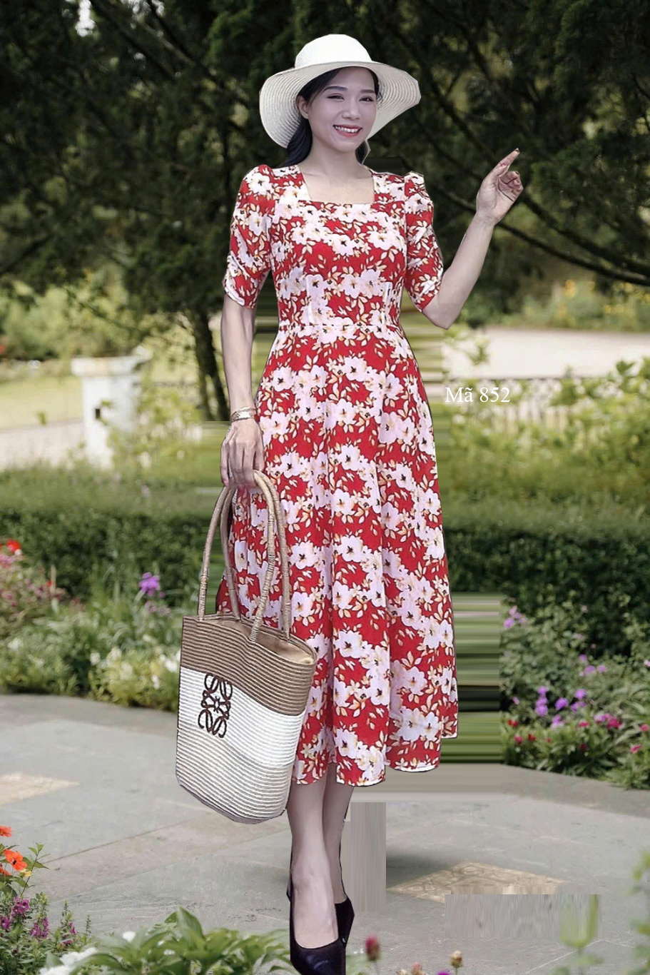 Dam voan xoe co vuong do e852 5