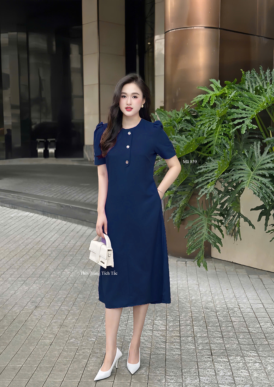 Dam suong xanh den co tron dinh nut e859 1