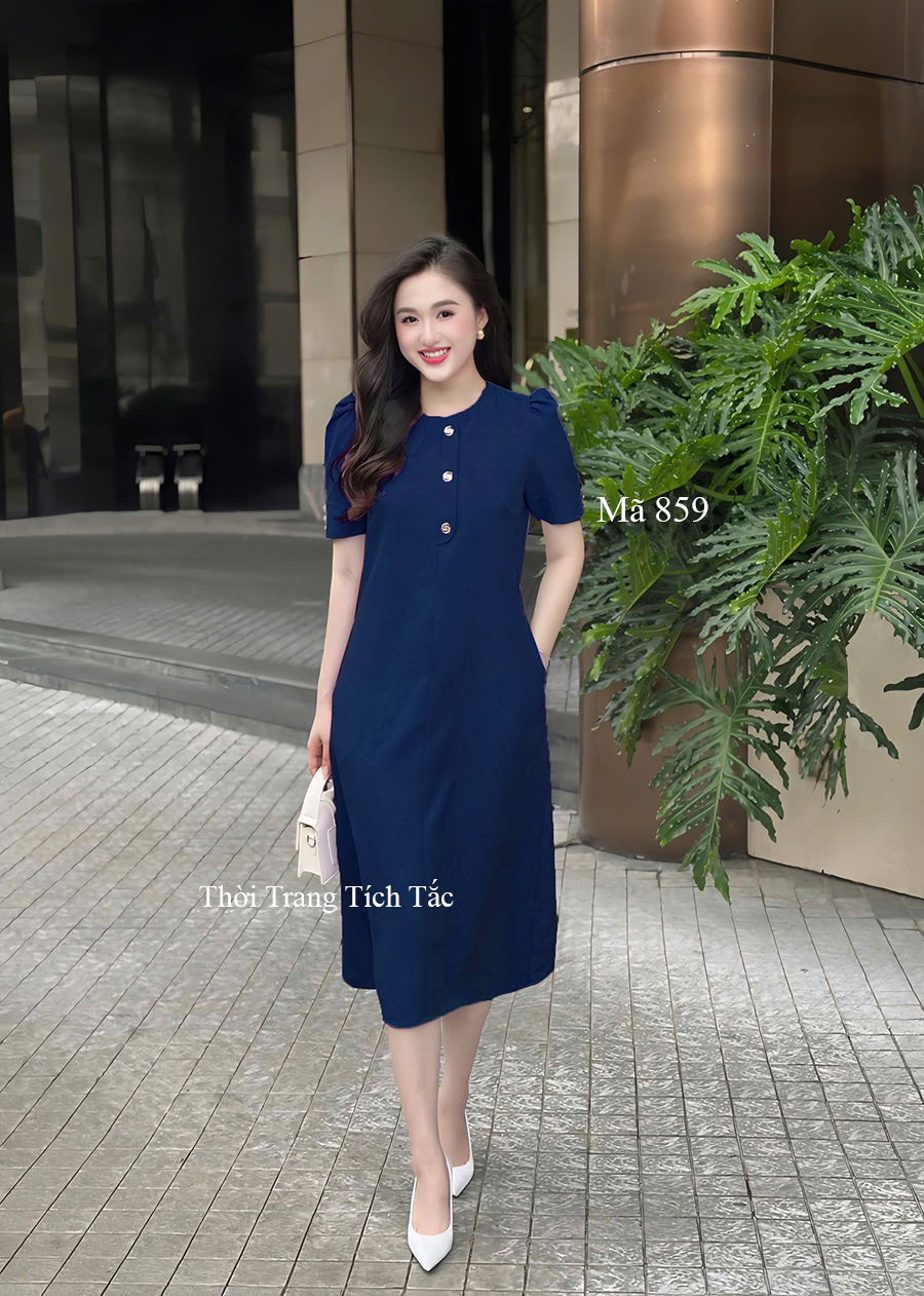 Dam suong xanh den co tron dinh nut e859 2