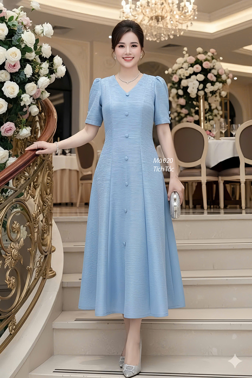 Dam co tim 8 manh mau xanh xam f020 2