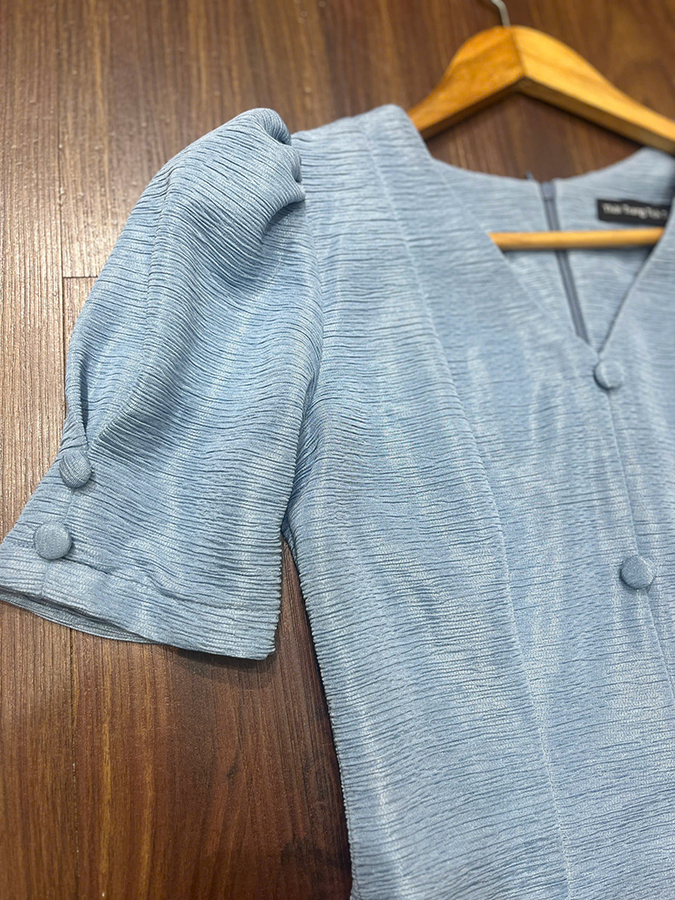 Dam co tim 8 manh mau xanh xam f020 3