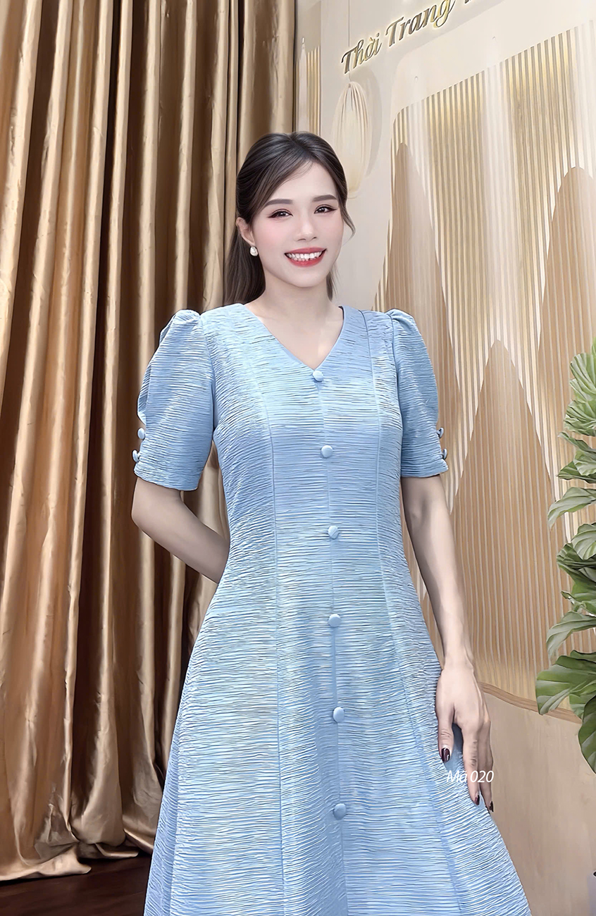 Dam co tim 8 manh mau xanh xam f020 4