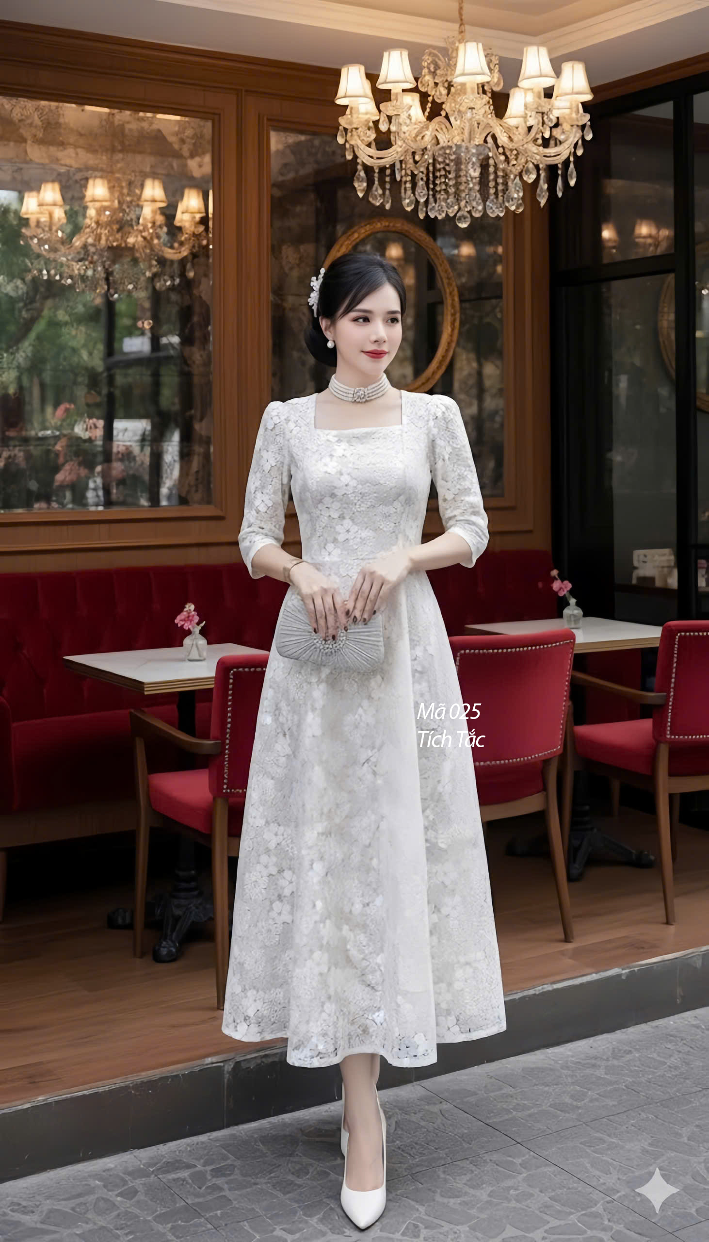 Dam ren xoe co vuong mau kem f025 2