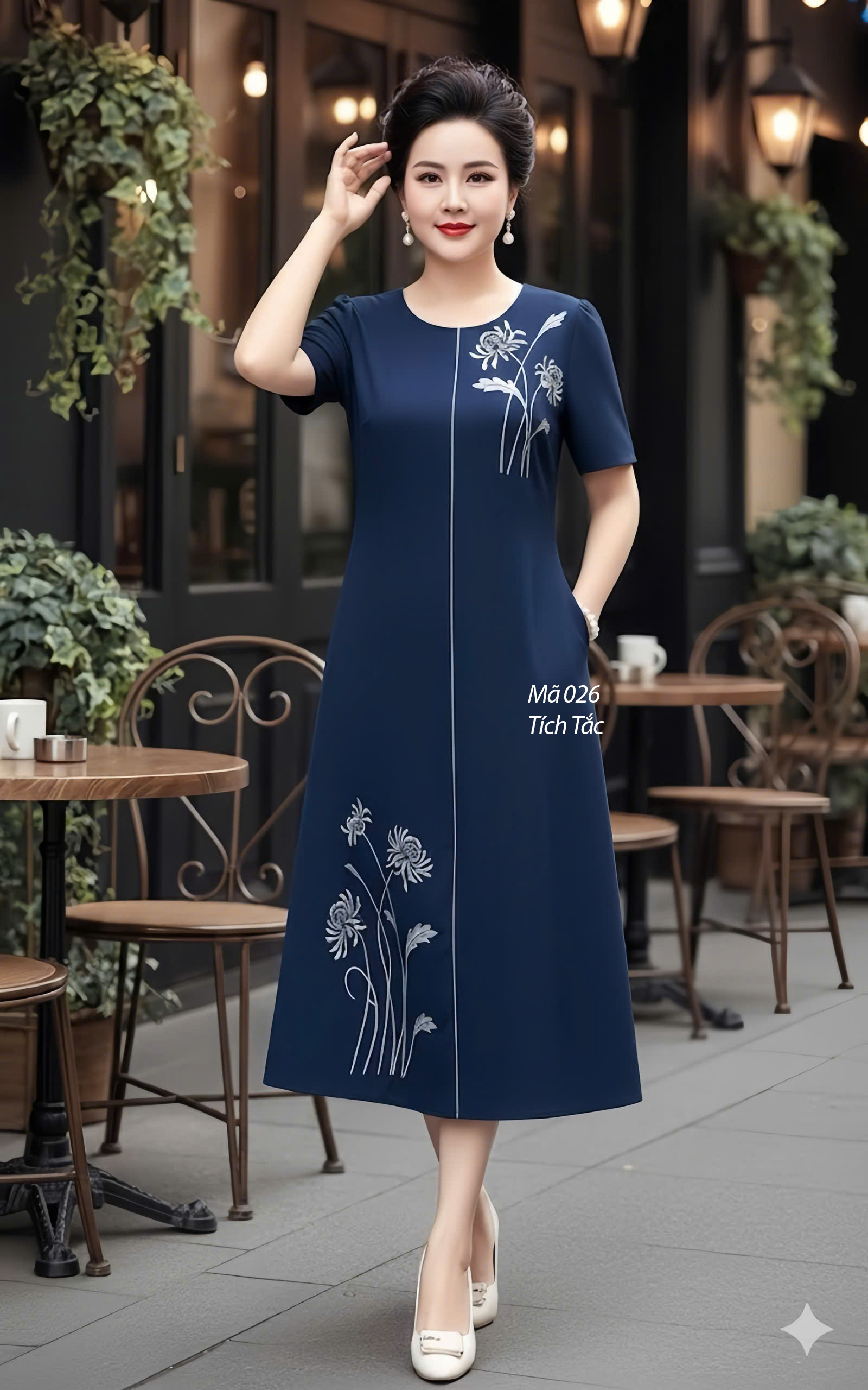 Dam suong mau xanh den theu hoa xam f026 1