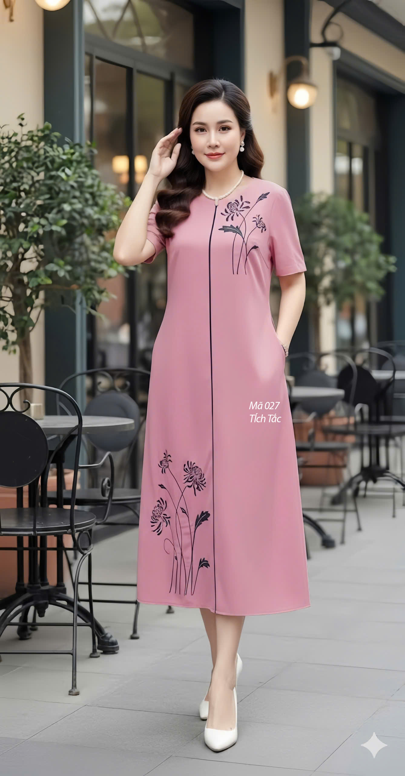 Dam suong mau hong theu hoa den f027 4