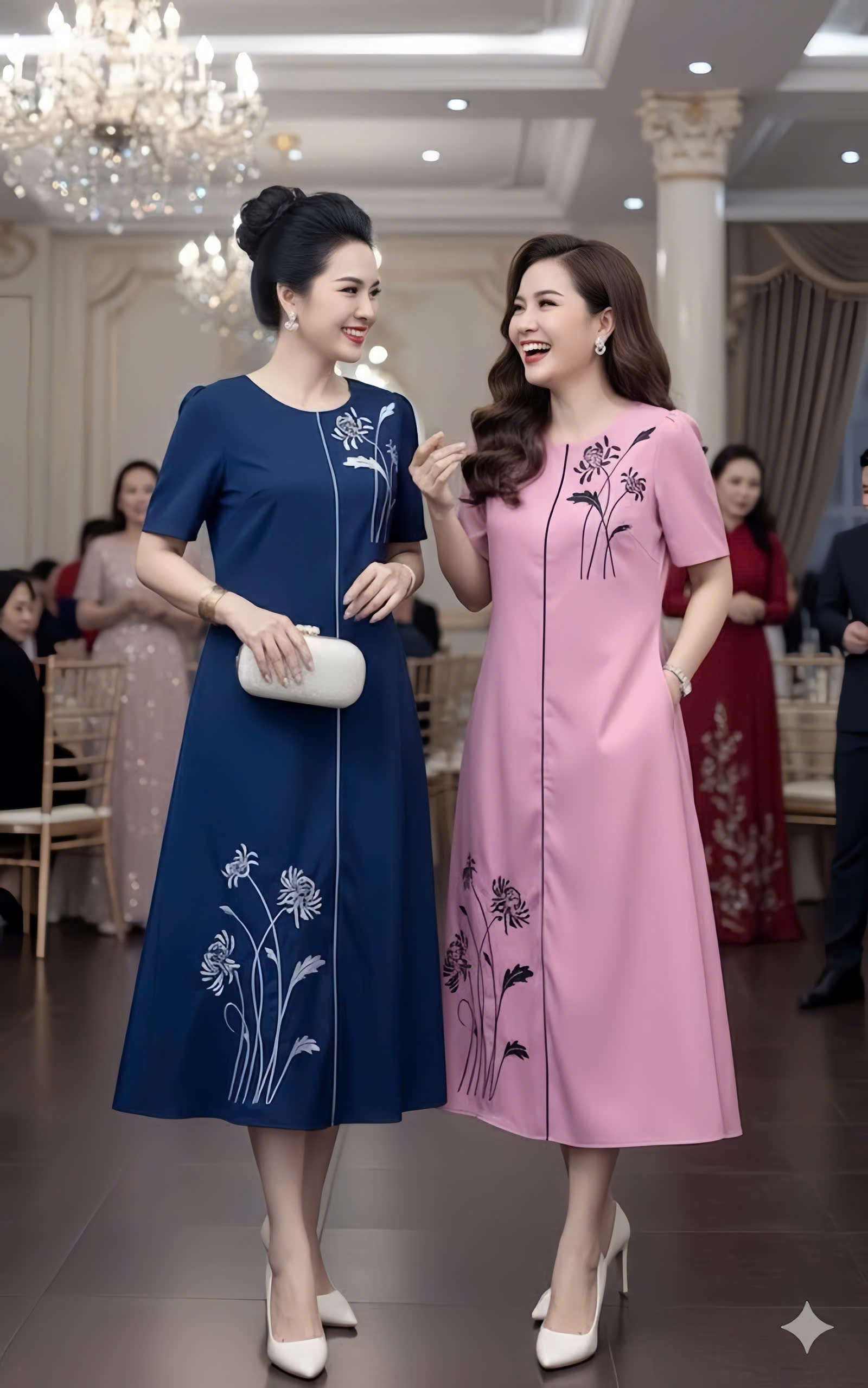 Dam suong mau hong theu hoa den f027 5