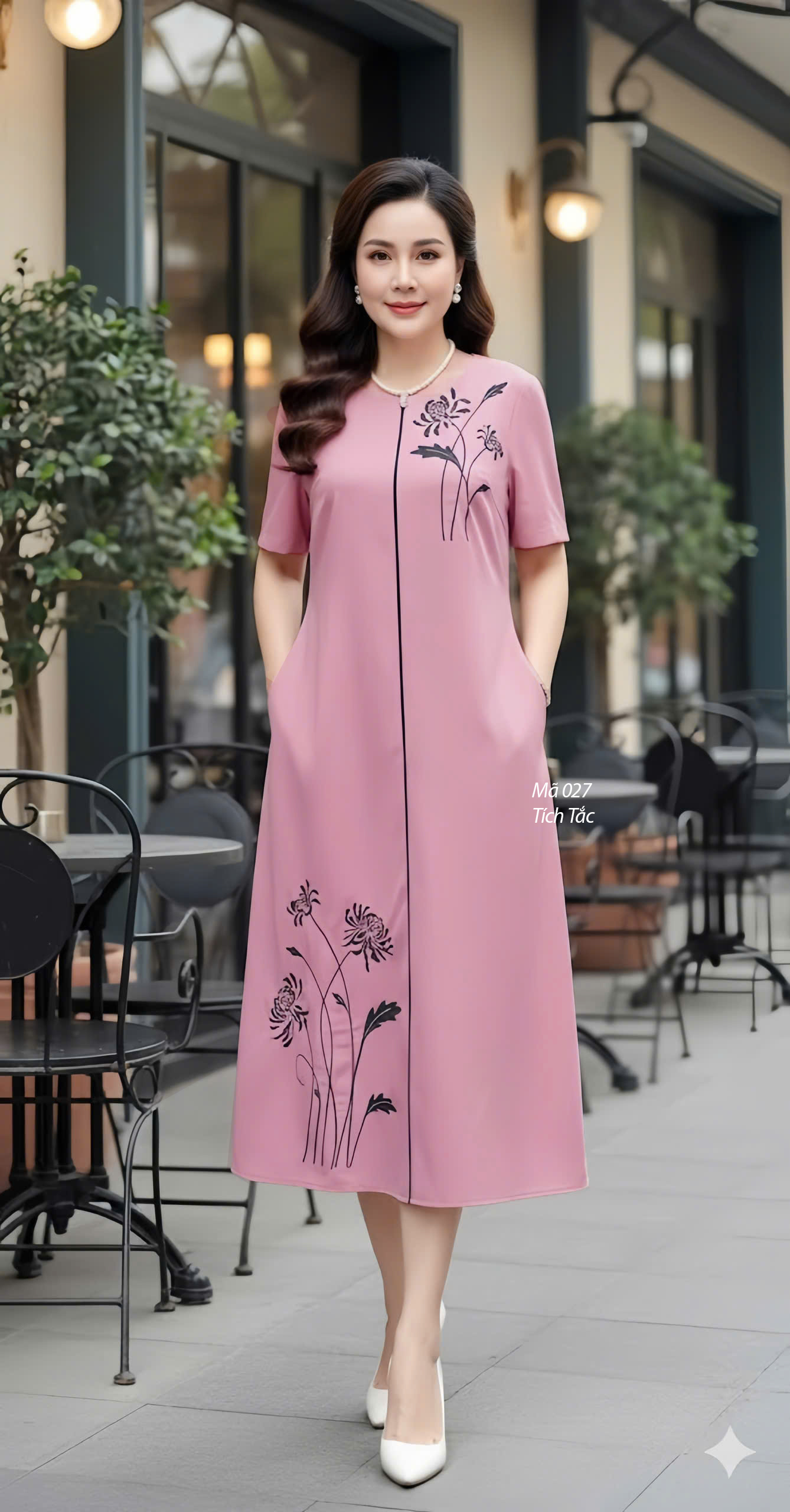 Dam suong mau hong theu hoa den f027 6