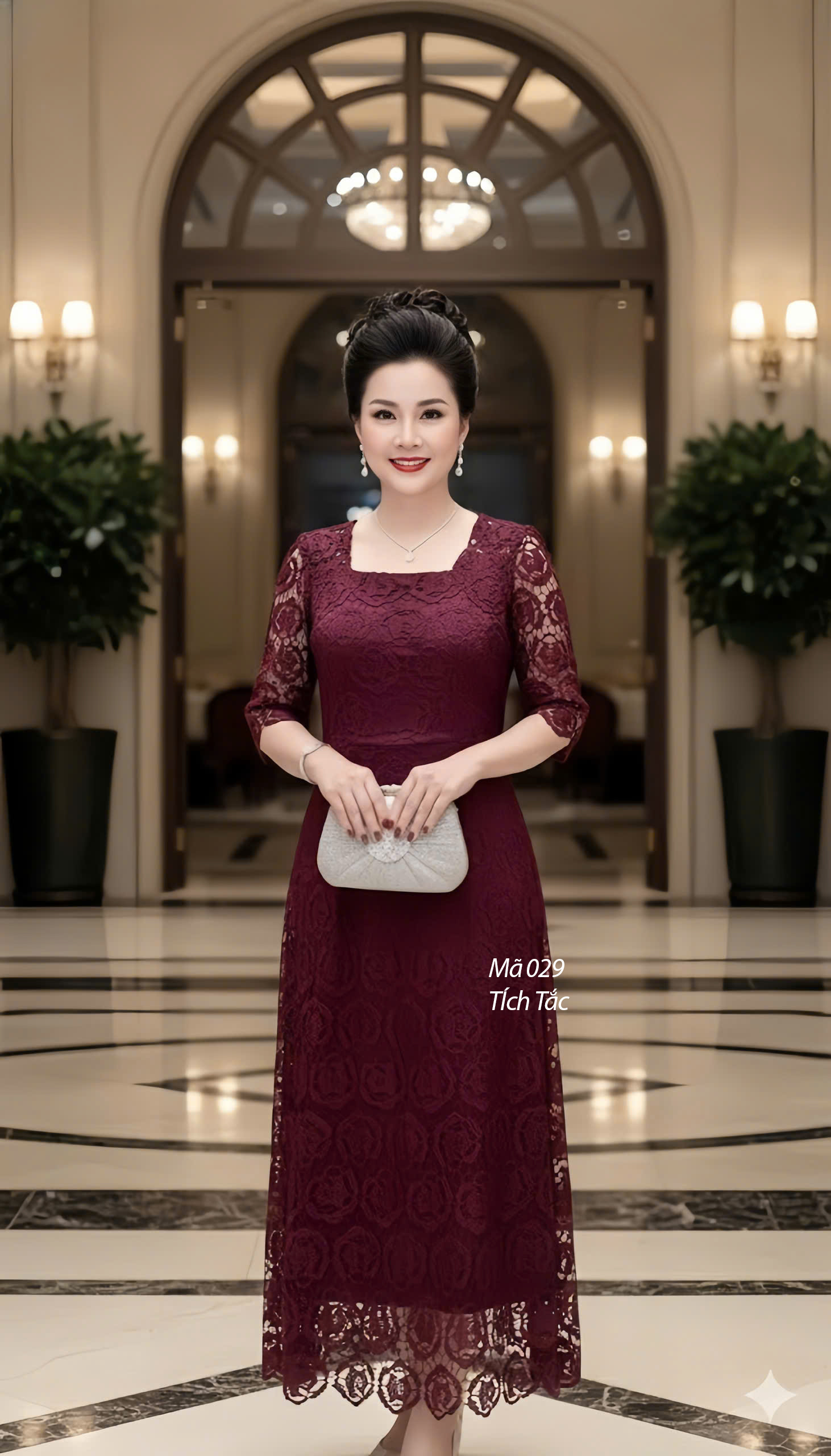 Dam ren noi co vuong mau do man f029 4