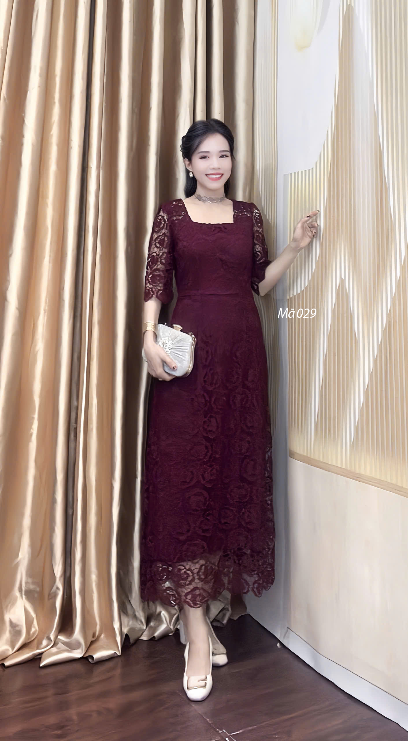 Dam ren noi co vuong mau do man f029 8