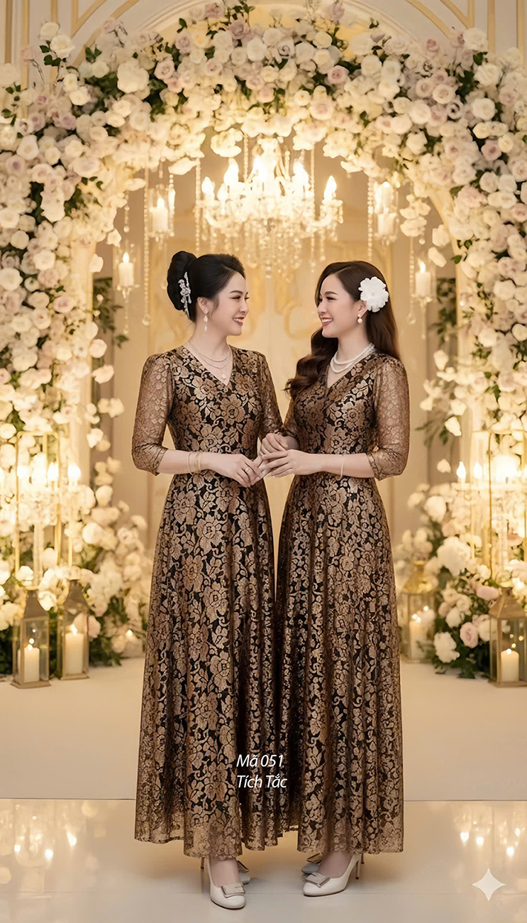 Dam ren maxi co tim hoa vang dong f051 5