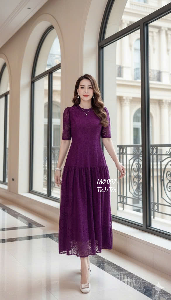 Dam ren co tron tang xoe mau tim cam f097 2