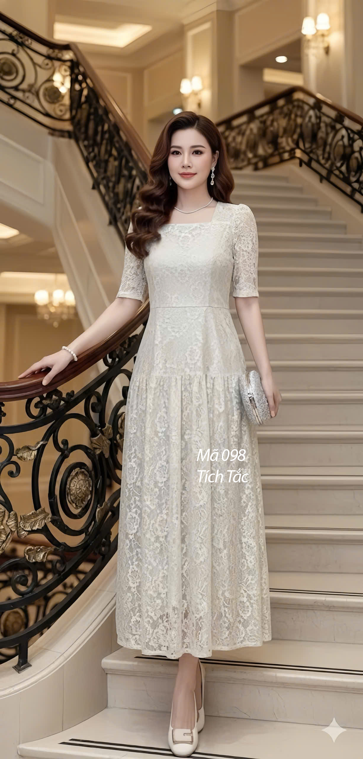 Dam ren co vuong tang xoe mau vang kem f098 5