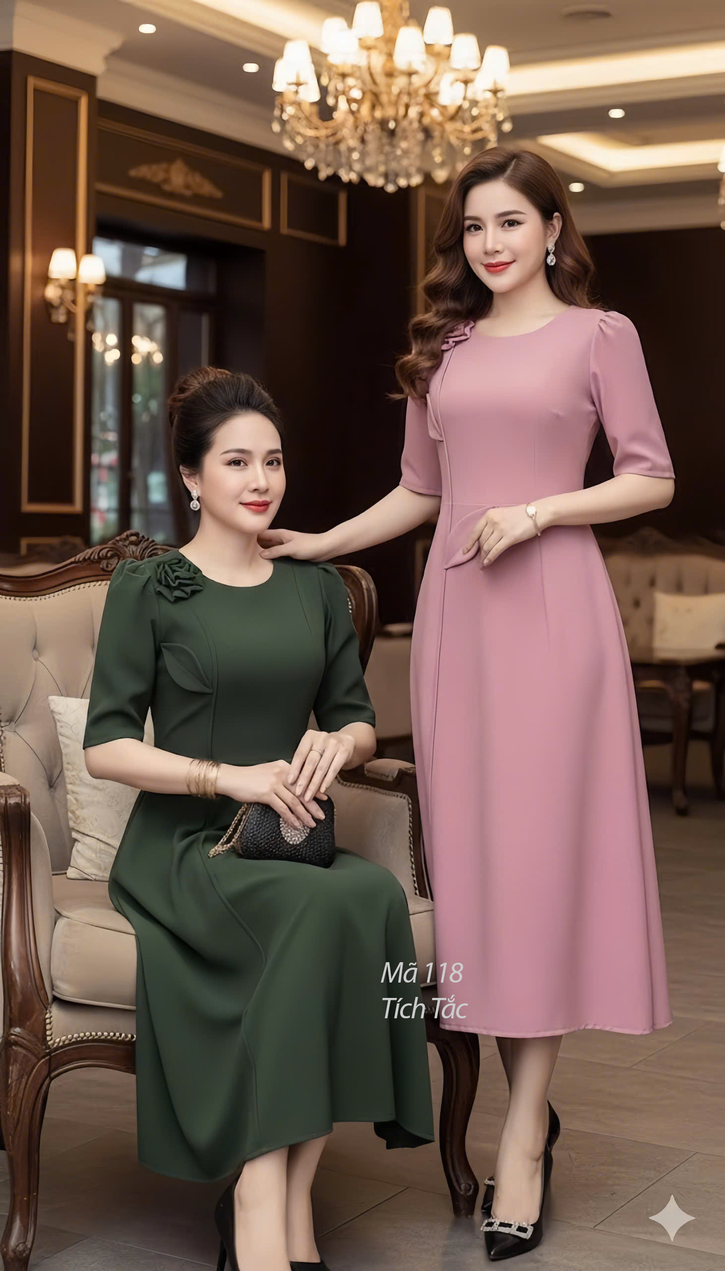 Dam dang chu a mau xanh reu dinh hoa thu cong f118 6