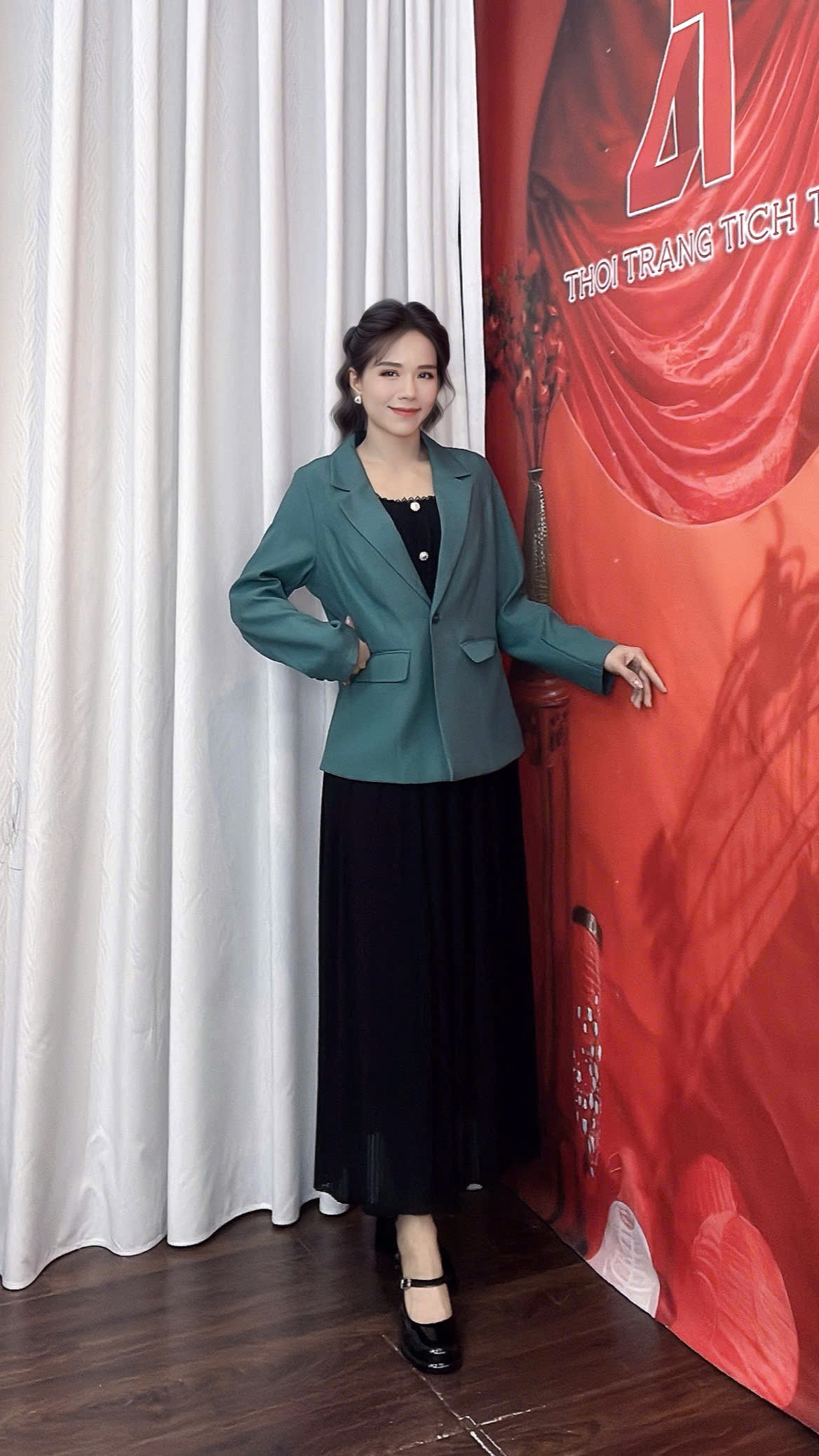 Ao khoac vest mau xanh f134 3