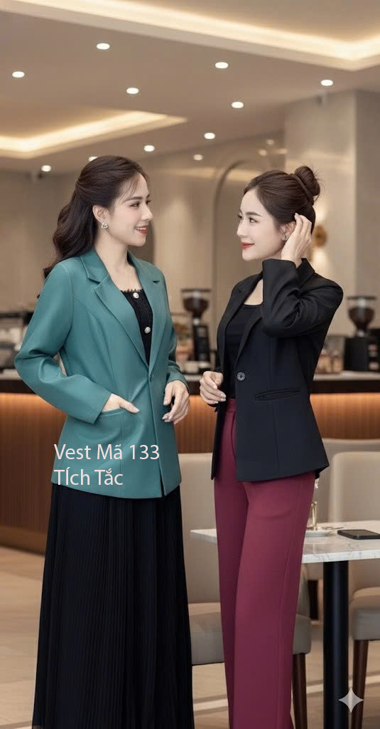 Ao khoac vest mau xanh f134 5