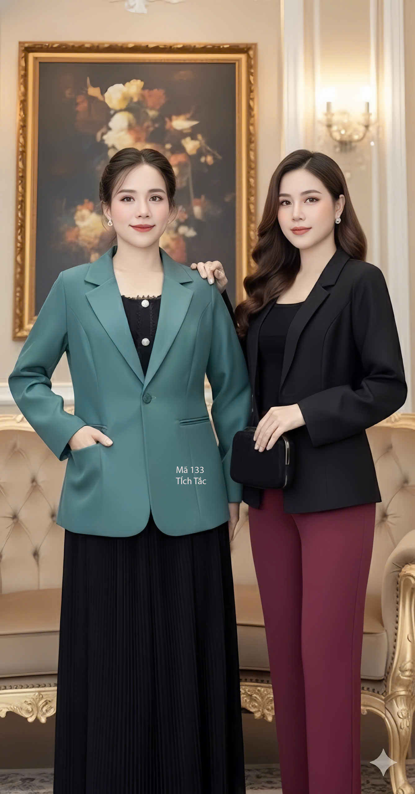 Ao khoac vest mau xanh f134 6