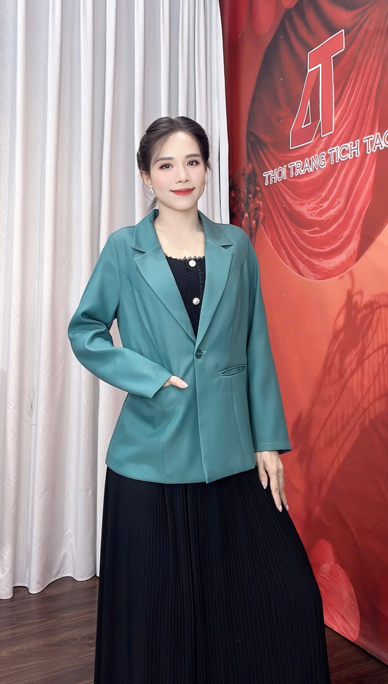 Ao khoac vest mau xanh f134 7