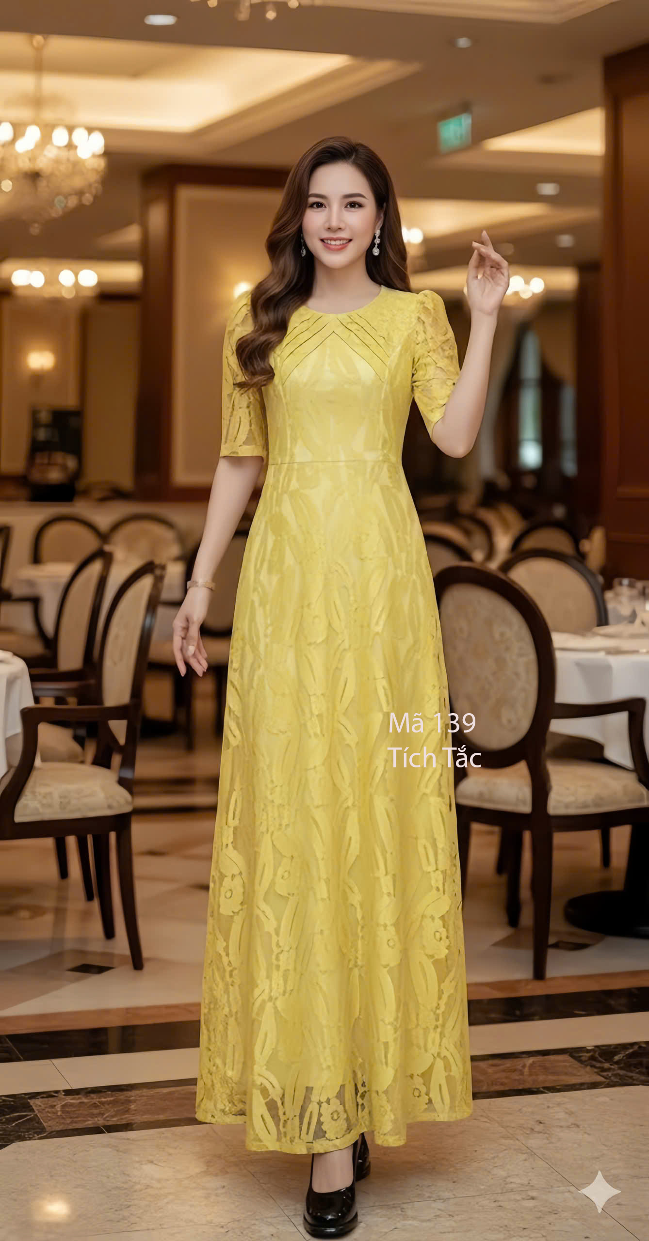 Dam ren maxi mau vang chanh co may xep ly f139 1