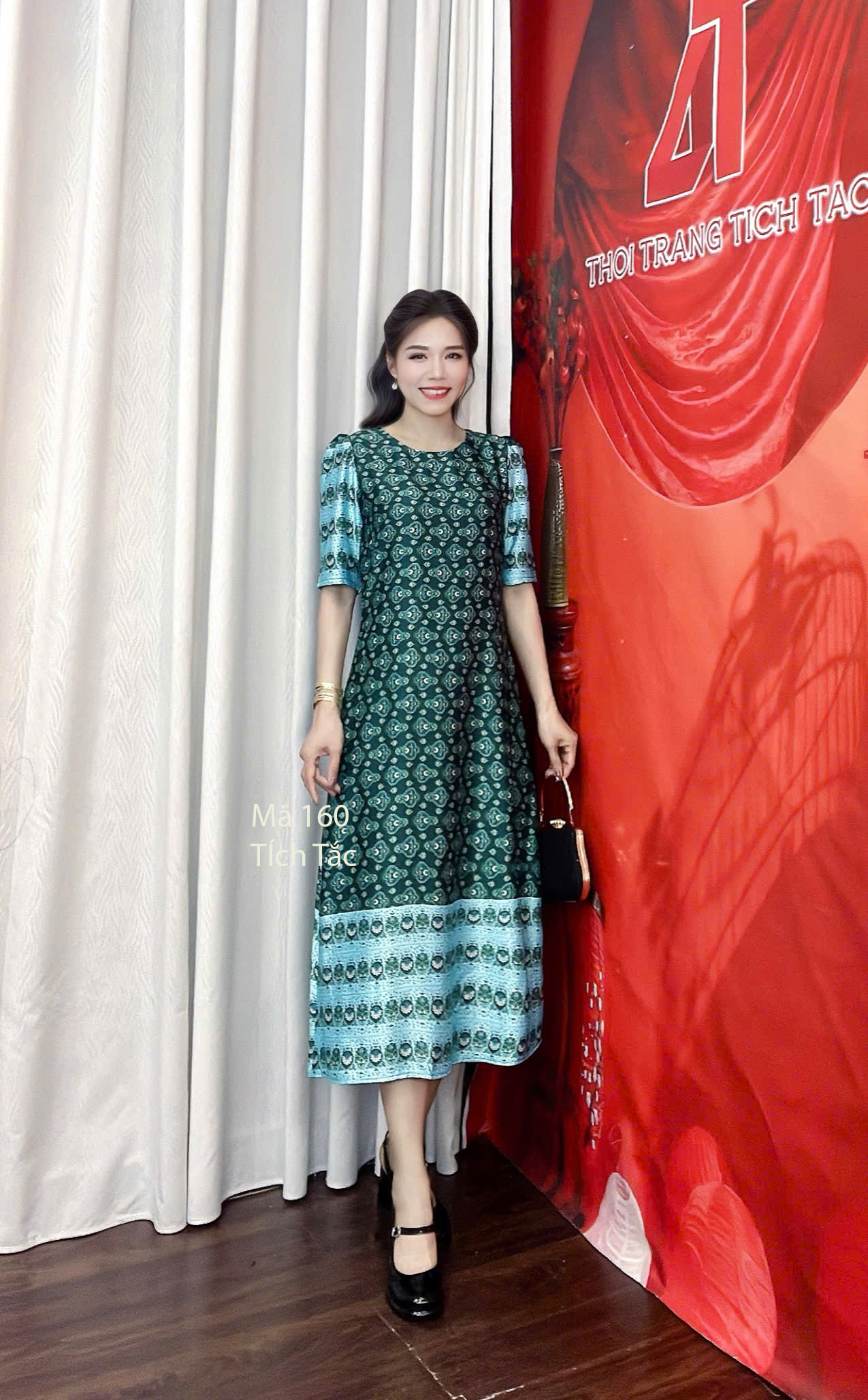 Dam xuong hoa tiet tho cam mau xanh ve chai f160 4