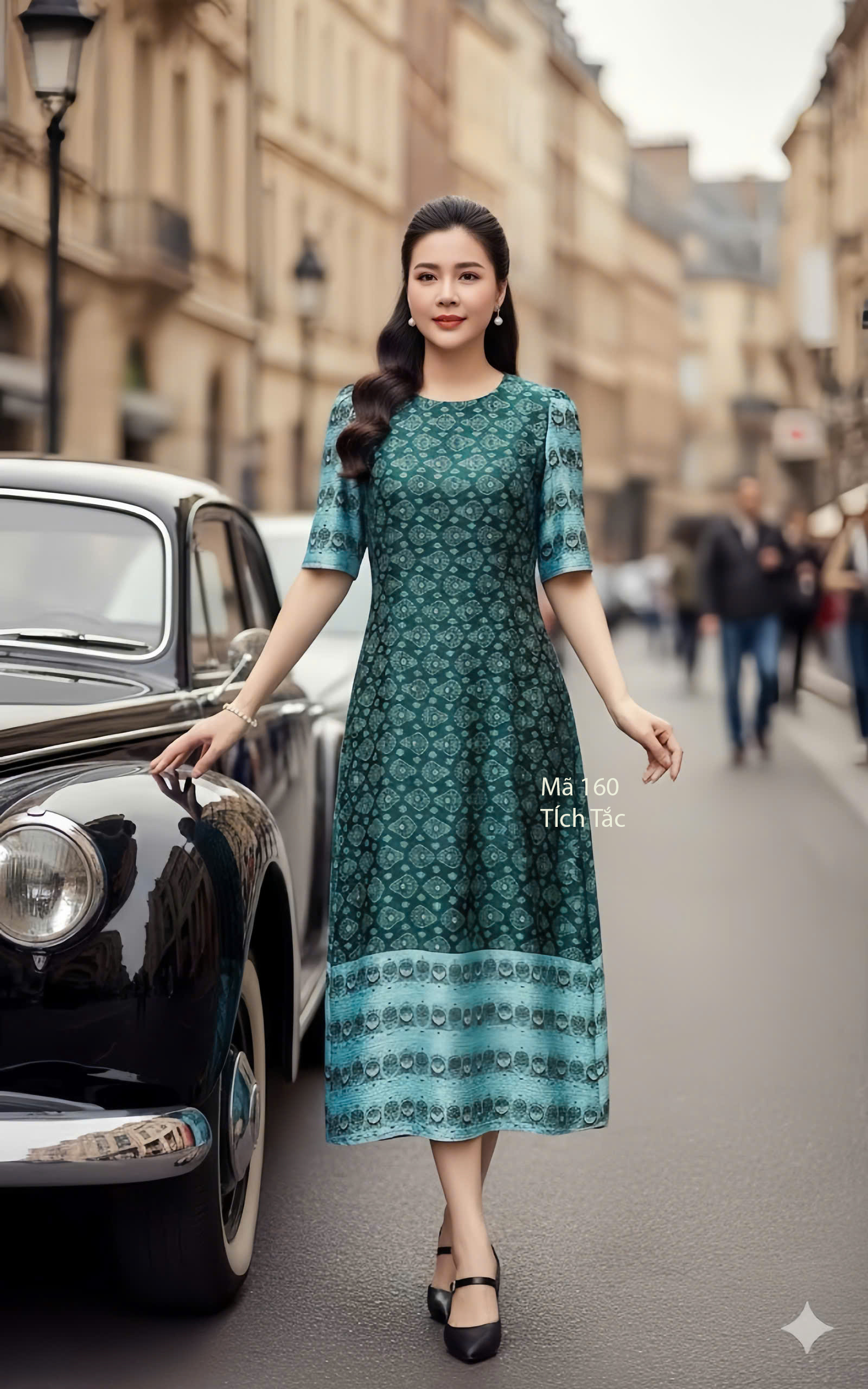 Dam xuong hoa tiet tho cam mau xanh ve chai f160 8