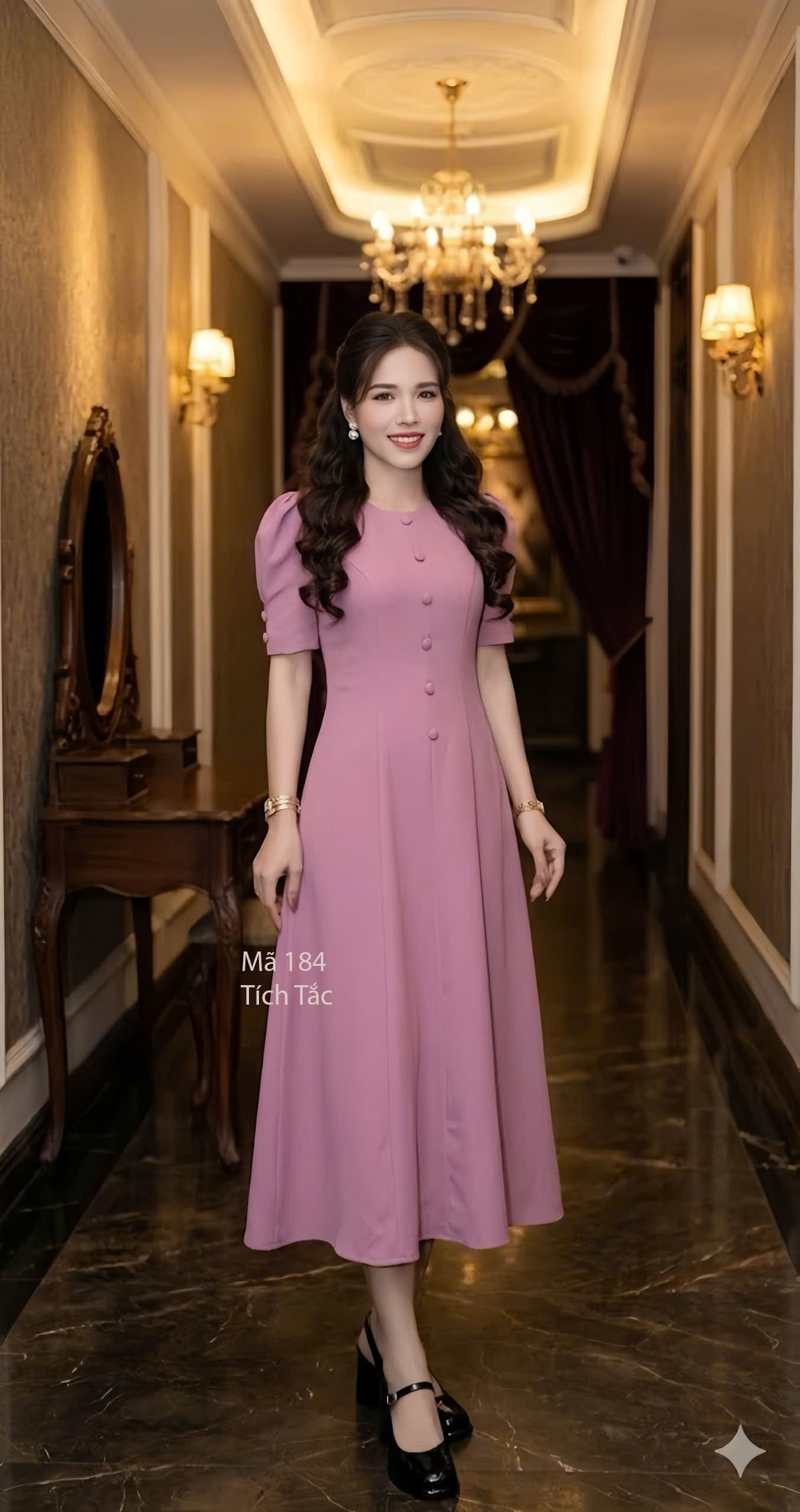 Dam 8 manh co tron 10 nut mau hong tim f184 3