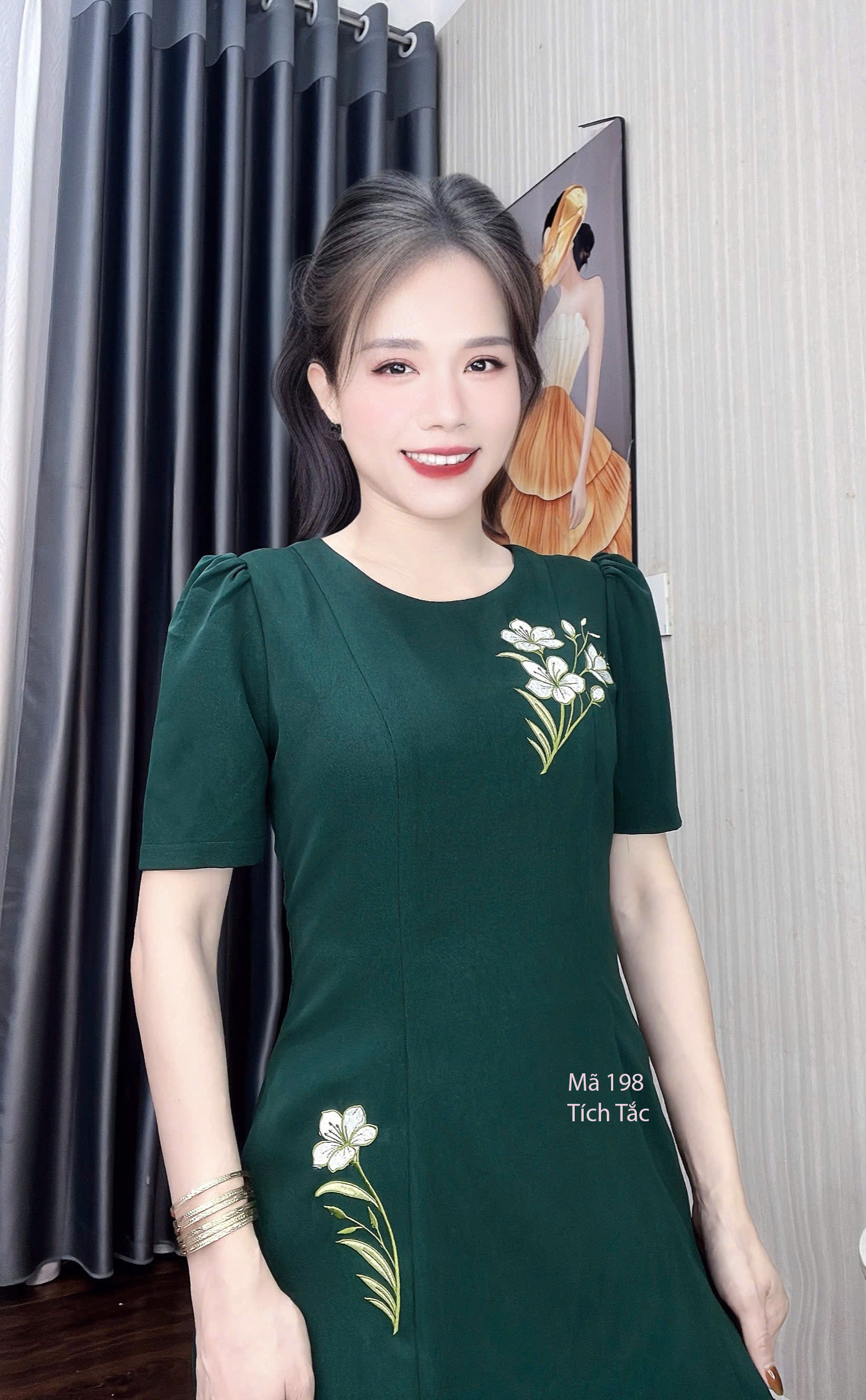 Dam 8 manh mau xanh reu theu hoa f198 7