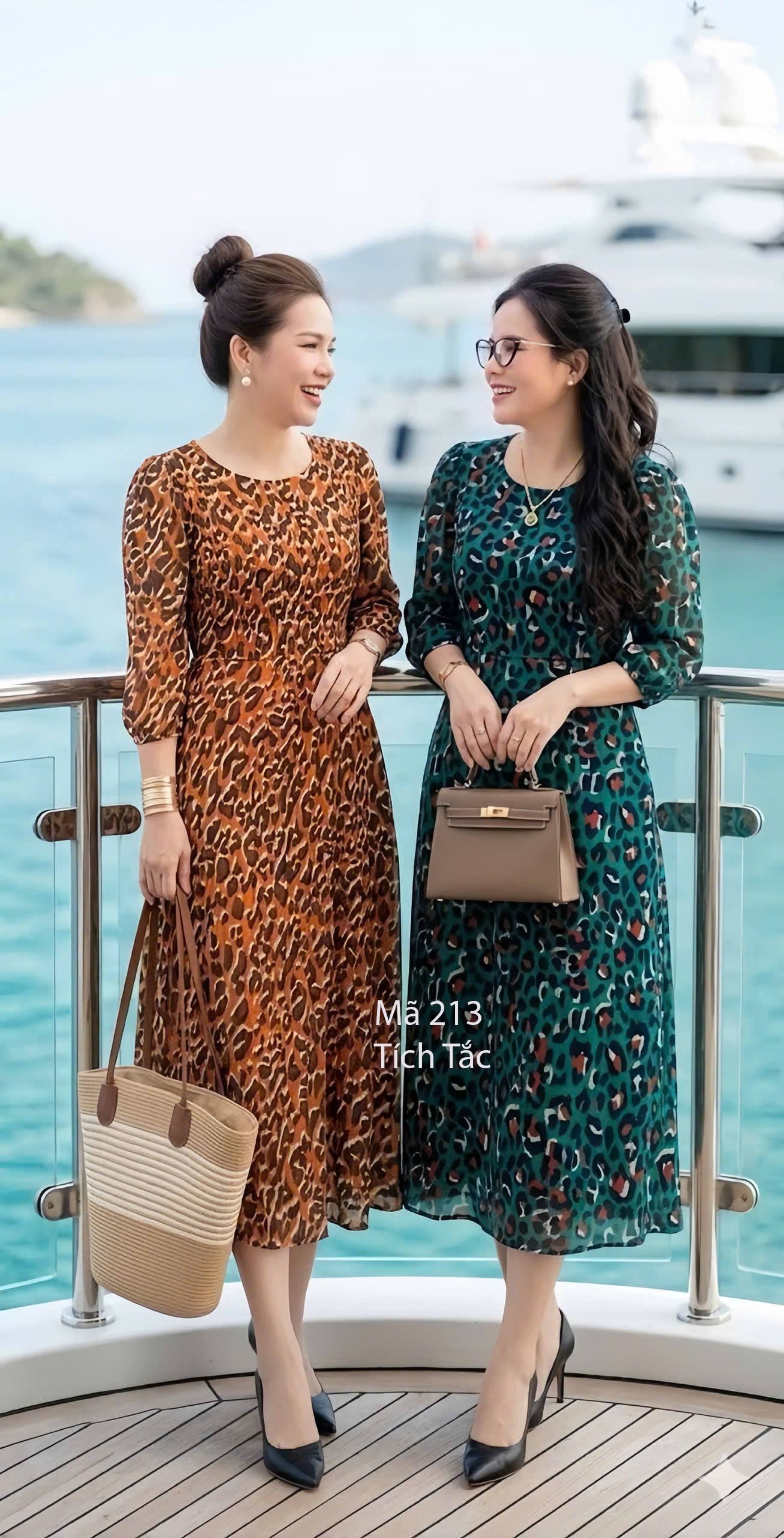 Dam xoe co tron hoa tiet beo mau xanh f212 6