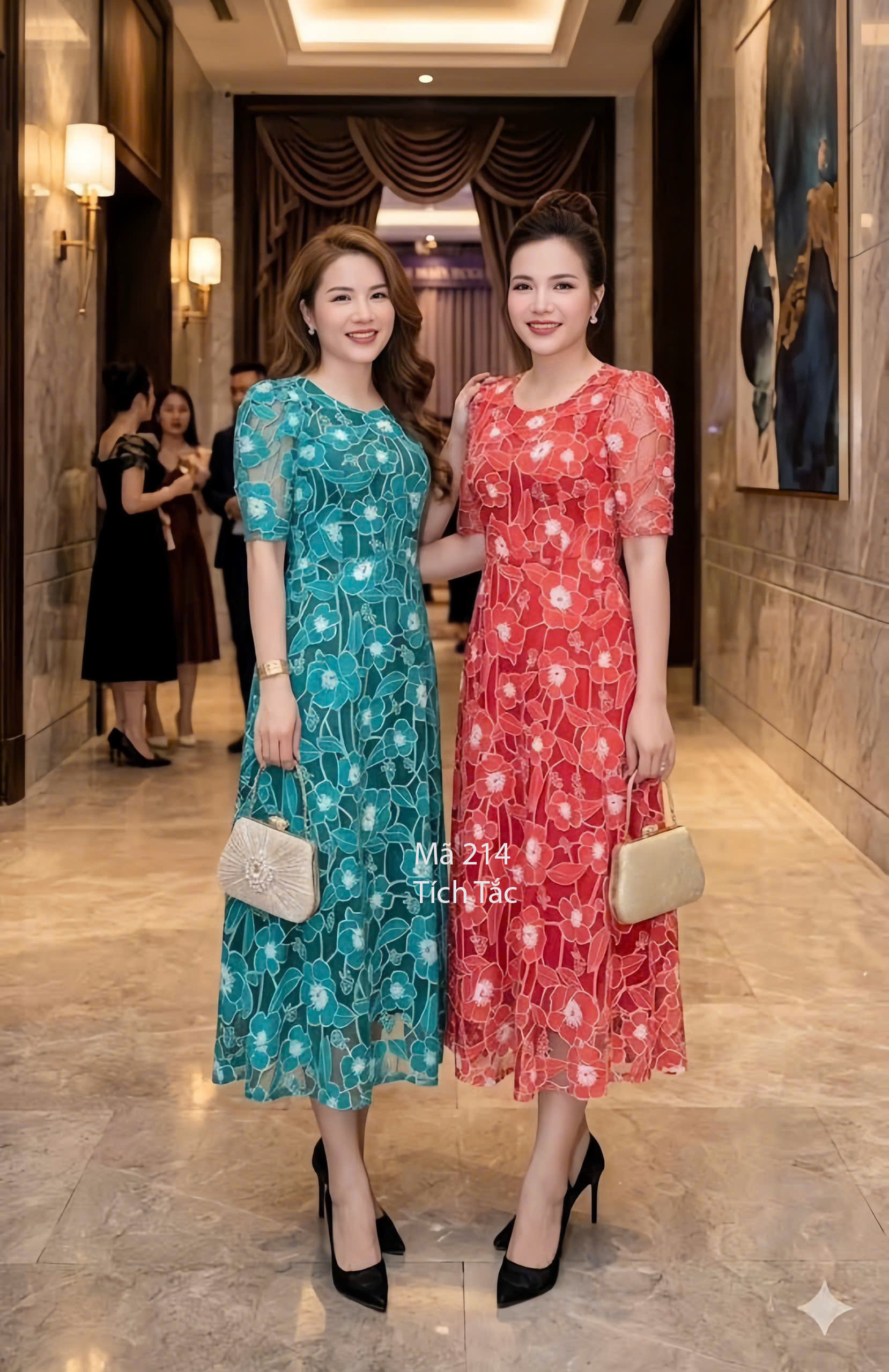 Dam ren luoi ep hoa hoa tiet van noi mau xanh f215 1