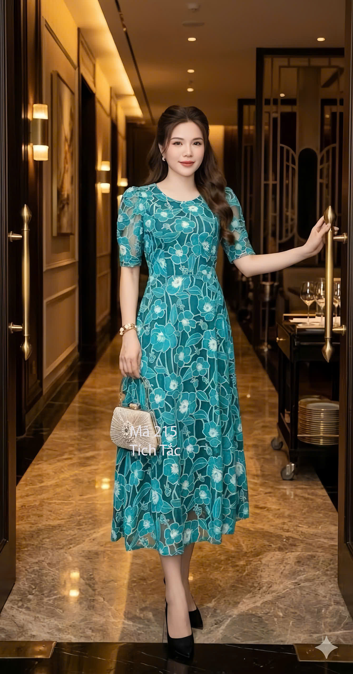 Dam ren luoi ep hoa hoa tiet van noi mau xanh f215 4