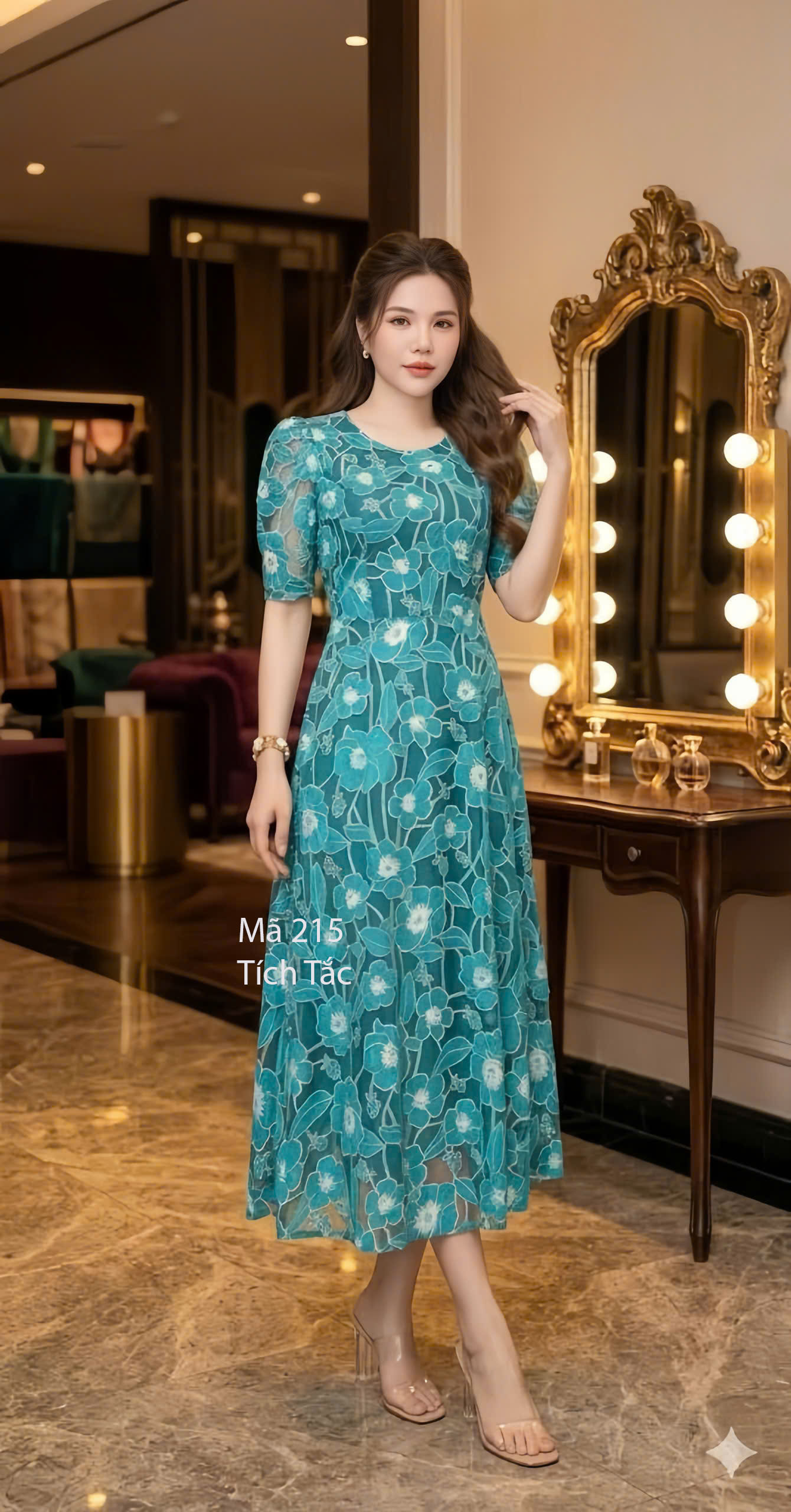Dam ren luoi ep hoa hoa tiet van noi mau xanh f215 5
