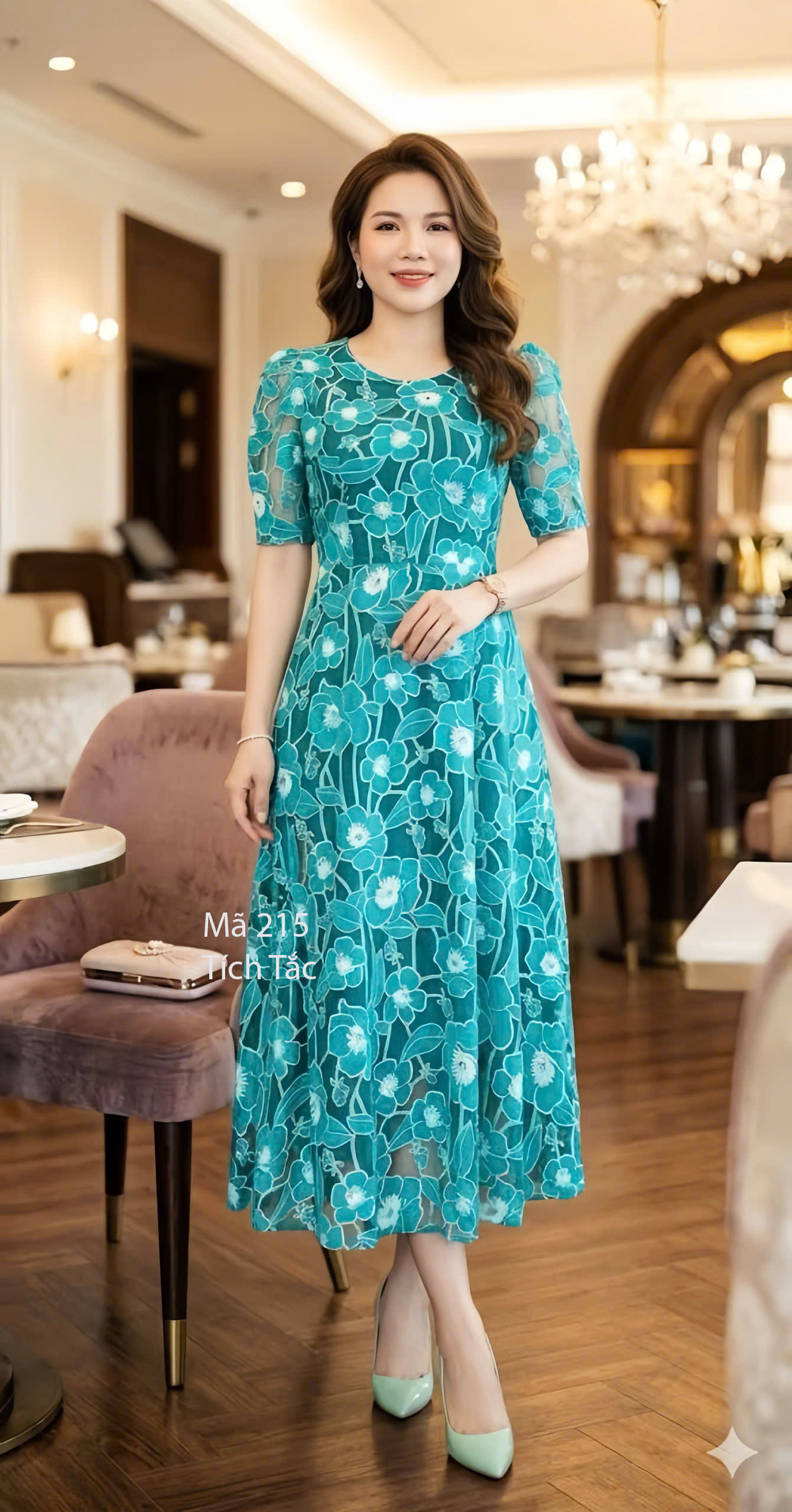 Dam ren luoi ep hoa hoa tiet van noi mau xanh f215 6