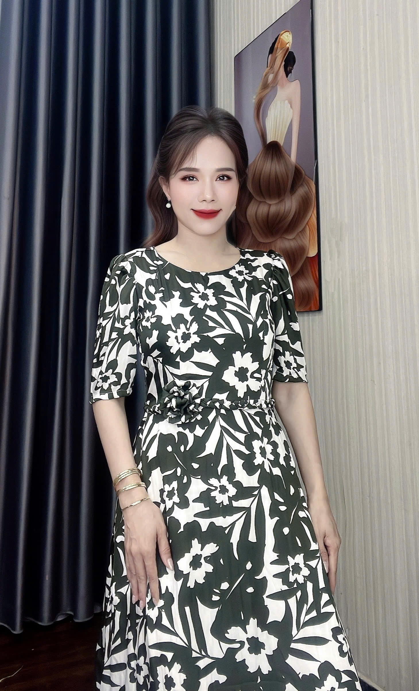 Dam maxi lua hoa reu dam den f232 3