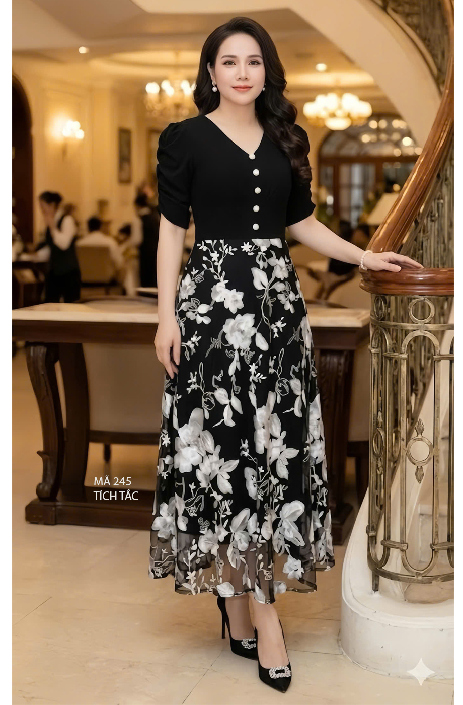 Dam voan phoi ren theu hoa trang nen den f245 2