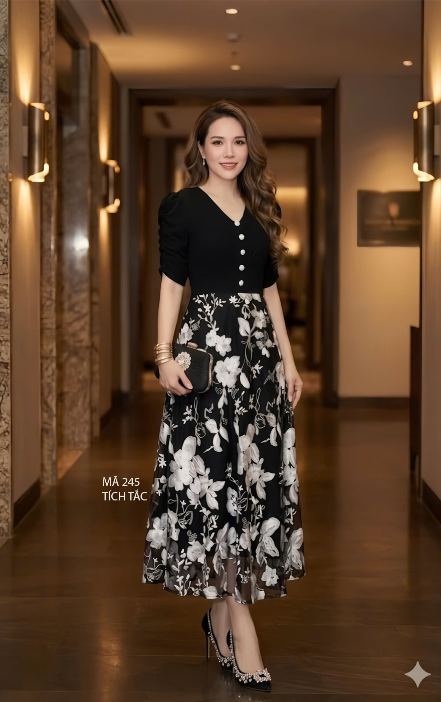 Dam voan phoi ren theu hoa trang nen den f245 5
