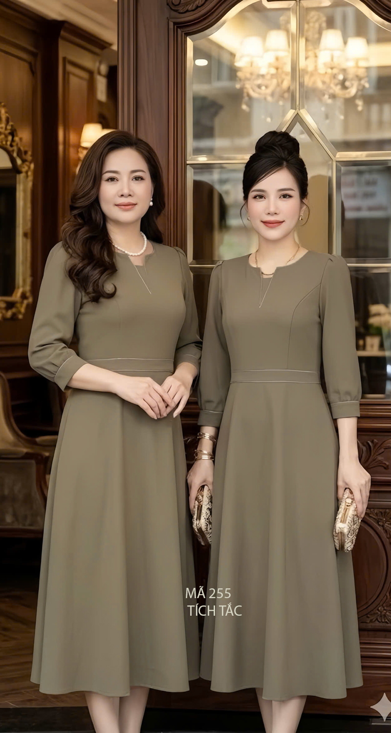 Dam xoe co xe v chan chi mau nau f255 1