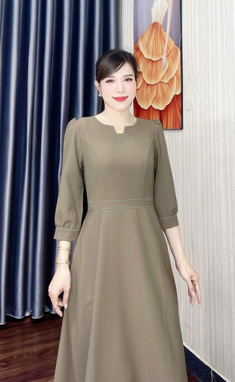 Dam xoe co xe v chan chi mau nau f255 9
