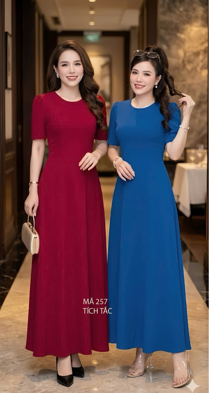 Dam maxi tam y kem hoa roi mau do f257 8