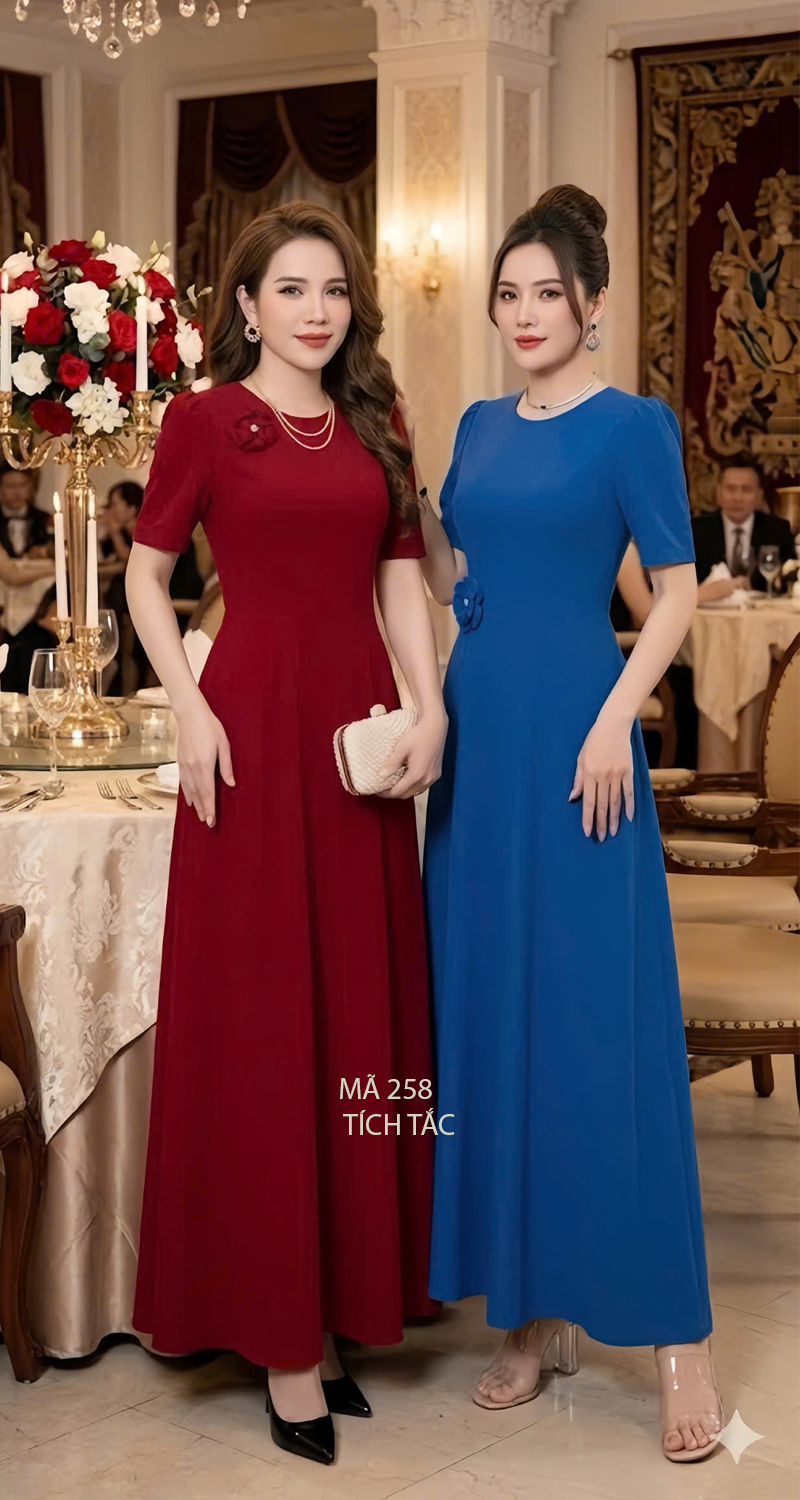 Dam maxi tam y kem hoa roi mau xanh f258 7