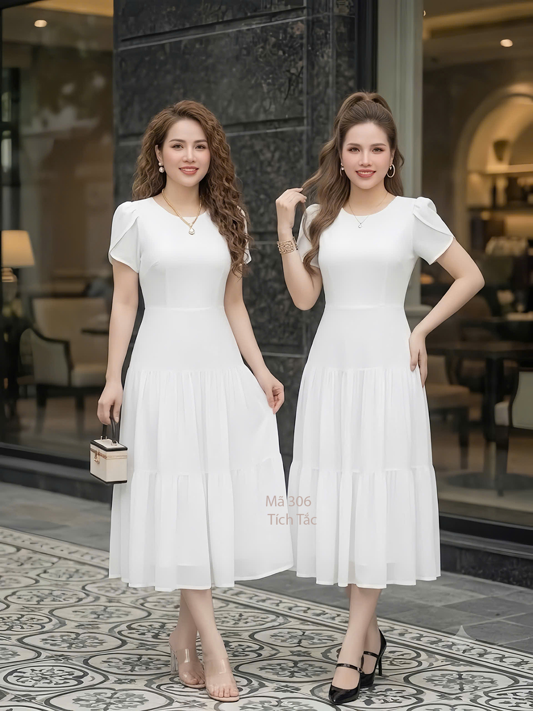 Dam voan co tron tang xoe mau trang f306 6